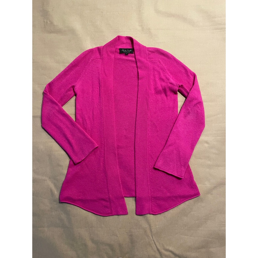 Claudia Nichole Cashmere Cardigan Size S Pink Open Front Lightweight Luxury